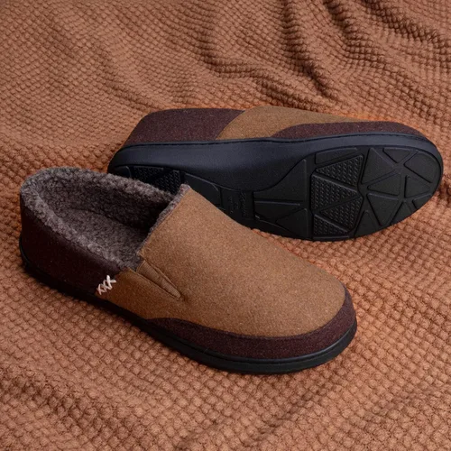 Miniatura 5 de Zigzagger Pantuflas de microgamuza esponjosas para hombre, estilo mocasín, para interior y exterior