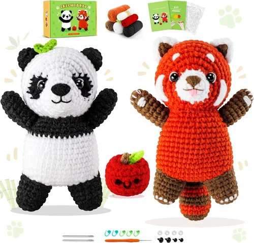 Miniatura 7 de Kit de ganchillo para principiantes, kit de ganchillo de conejo y oso con tutoriales en video paso a paso, kit de ganchillo de conejo para Conejo