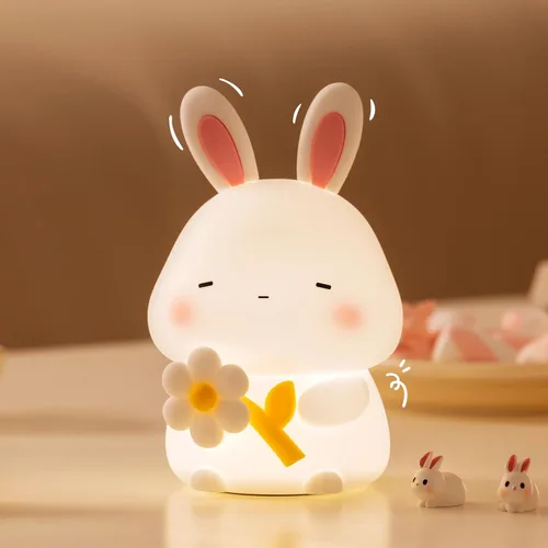 Miniatura 22 de Luz nocturna LED de gato, 16 colores regulables para guardería, luz nocturna kawaii, súper blanda de silicona recargable por USB, lámpara de noche