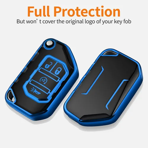 Miniatura 3 de Funda para Llavero de Jeep con Llavero Carcasa de Llave de Protección Completa Suave Estuche de Llave Compatible con Jeep Gladiator JT Sahara JLU