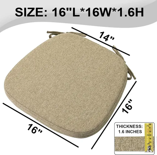Miniatura 6 de SINOSSO Juego de 6 cojines de espuma viscoelástica para sillas de comedor, almohadillas de silla de cocina cómodas de 16" en forma de U con tela