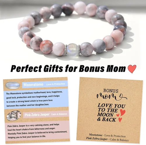 Miniatura 10 de Regalos de Navidad para mamá, tía, abuela, hermana, amor, equilibrio, pulsera de cristal natural con significado, regalos hechos a mano