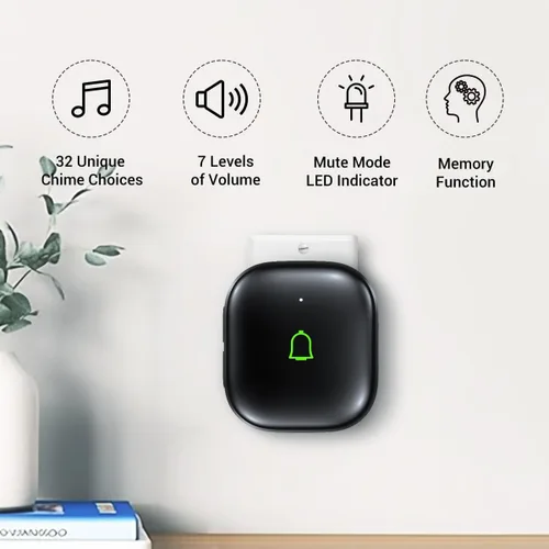 Miniatura 2 de Timbre de puerta inalámbrico IP66, timbre de puerta inalámbrico impermeable de 1000 pies, 32 campanas de 115 dB, 7 niveles Vol, modo de silencio