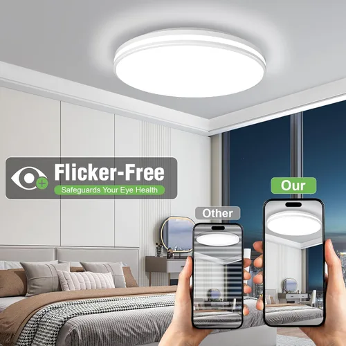 Miniatura 6 de Airand - Lámpara de techo de 10.2 pulgadas, montaje empotrado, luz de techo LED de 20 W, luz blanca diurna, 5000 K, redonda, impermeable