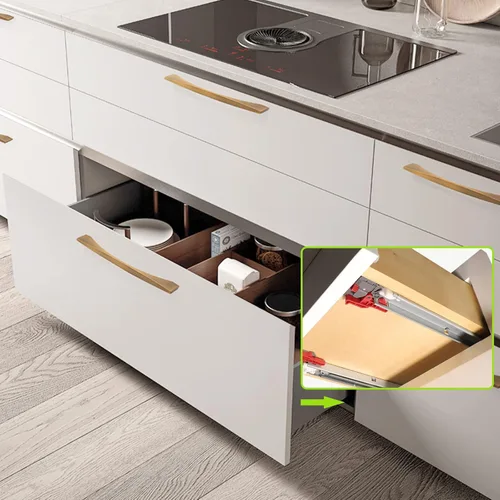 Miniatura 4 de Gobrico Diapositivas de cajón de cierre suave montadas debajo de 21 pulgadas, 5 pares de extensiones completas ocultas para cajones 533 deslizadores
