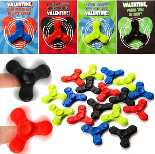 Miniatura 10 de JOYIN 28 unidades de juguete antiestrés con tarjetas de regalo, juguete de dedo con spinner para niños, juguete de favor de fiesta para intercambio