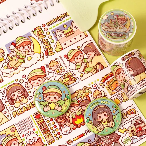 Miniatura 9 de Alideco - Cintas adhesivas decorativas pequeñas de mochi washi, ideales para suministros de diario, manualidades, álbum de recortes, bricolaje