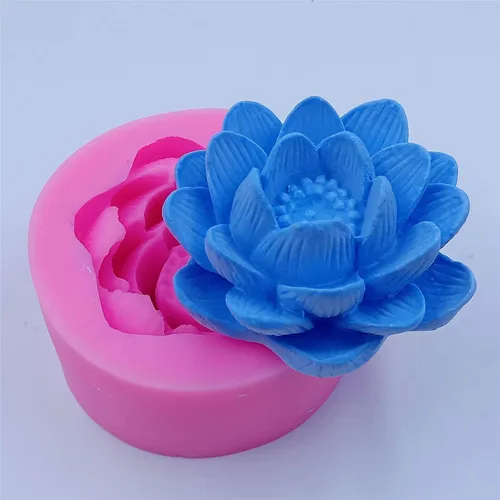 Miniatura 3 de Elegance Lotus - Molde de silicona para velas, moldes de jabón de flores (floreciente)