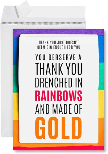 Andaz Press Tarjeta jumbo del Día Nacional de los Cuidadores, tarjeta de felicitación en blanco de 8.5 x 11 pulgadas con sobre, día de THANK YOU