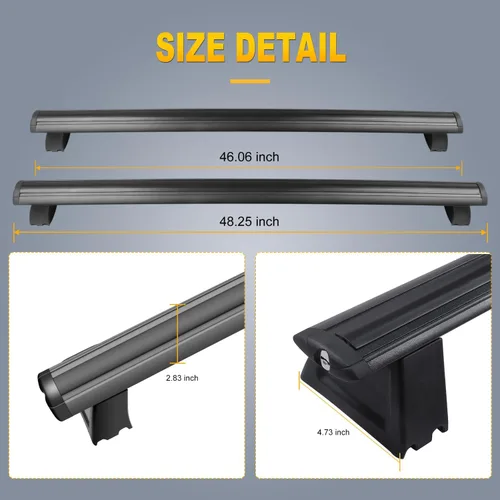 Miniatura 2 de OCPTY Barras transversales para portaequipajes para Jeep Grand Cherokee 2011 2012 2013 2014 2015 2016 2017 2018 2019 2020 2021 con rieles laterales
