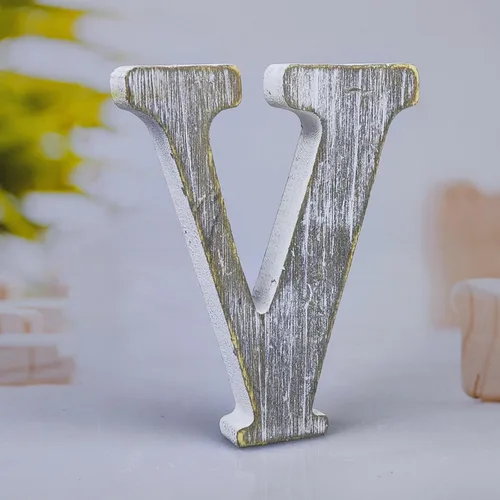 Miniatura 22 de Letras de madera rústica sin terminar de 6 pulgadas para decoración de pared, letras decorativas de pie en rodajas, decoración de tablero