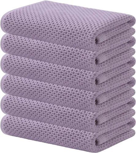 Miniatura 115 de Kitinjoy - Paños de cocina de 100 % algodón, tela de tejido gofrado, paño de limpieza ultrasuave, absorbente y de secado rápido. Gris Oscuro