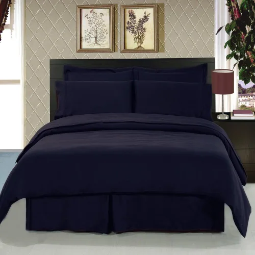 Miniatura 8 de Royal Hotel Bedding Juego de cama en una bolsa de tamaño matrimonial de 8 piezas, 600 hilos, 100% algodón, edredón alternativo de plumón suave, Negro