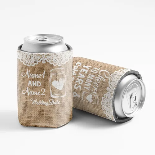 Miniatura 3 de VictoryStore Personalizado Rústico Boda Puede Enfriador Saludos a Muchos Años Y Cervezas Frías, Boda Puede Enfriadores Conjunto De