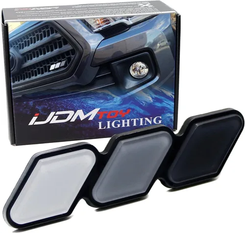 iJDMTOY Emblema de rejilla de tres colores con tiras retro y anclajes de perno de cambio sin necesidad de remoción, compatible con Toyota Tacoma