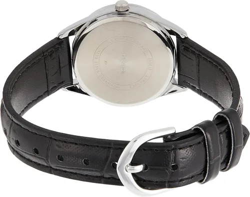 Miniatura 2 de Casio Reloj analógico LTP-V005L-1A para mujer con correa de cuero genuino negro, plateado, Reloj analógico