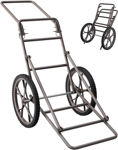 Goplus Carrito Plegable para Ciervos, Transportador de Ciervos de 500 LBS con Ruedas de Goma Grandes, Carrito de Caza de Metal Resistente para