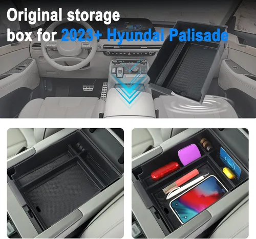 Miniatura 7 de SHAOHAO para 2024 2025 Hyundai Palisade Organizador de Bandeja de Consola Central para 2023 2024 2025 Hyundai Palisade Accesorios SE SEL XRT Limited