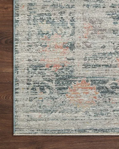 Miniatura 7 de Loloi Magnolia Home de Joanna Gaines Millie Collection MIE-01 Azul/Multicolor, 2 pies 3 pulgadas x 3 pies 10 pulgadas, 0.25 pulgadas de altura
