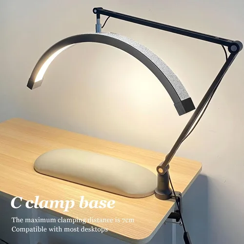 Miniatura 3 de Luz LED de media luna de 20 pulgadas, lámpara de maquillaje de pestañas de 24 W con decoración de diamantes de imitación, temperatura de color de 3