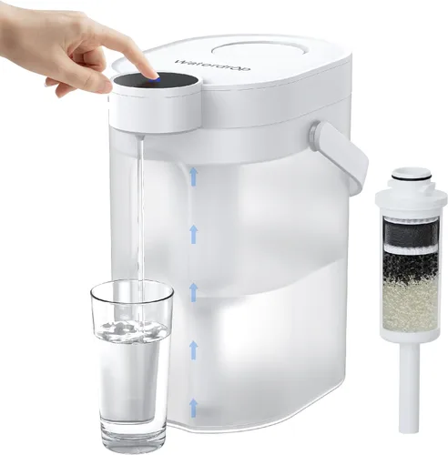 Waterdrop FreshTaste - Jarra instantánea con filtro de agua, dispensador potente recargable, reduce el cloro, el plomo, el cobre, purifica, suaviza