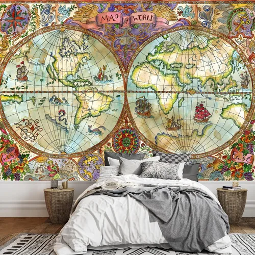 Miniatura 55 de wall26 Adhesivo de pared extraíble/mural de pared estilo panel de madera, bandera estadounidense y águila calva, arte digital internacional global
