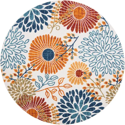 Miniatura 21 de SAFAVIEH Alfombra lavable de colección Cabana para exteriores, 2 x 4 pies, gris y azul, no desprende pelusa y fácil de limpiar, entrada puerta