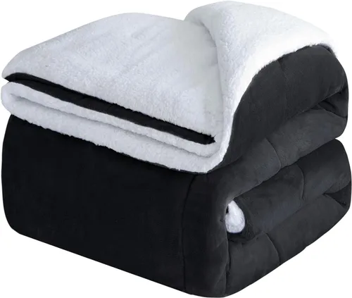 Miniatura 16 de CHOSHOME Manta de forro polar Sherpa - Manta gruesa y cálida para invierno, manta de felpa suave y mullida para cama, sofá y viajes