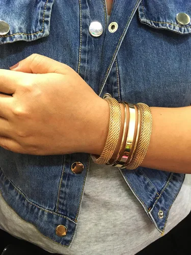 Miniatura 2 de Pulseras elegantes para mujer y niña, brazalete dorado