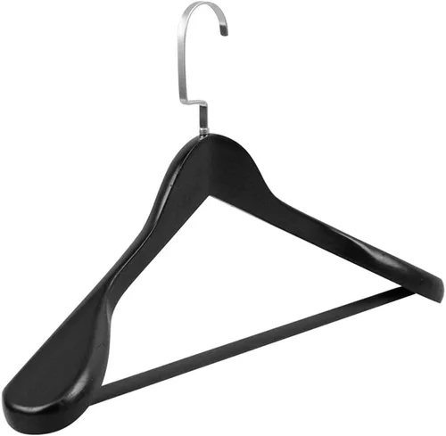Hemoton Percha de madera maciza con hombros anchos y gruesos, antideslizante, para almacenamiento de ropa, hogar, dormitorio, armario, organizador