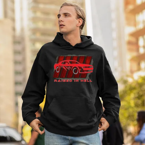 Miniatura 4 de Tee Hunt Raised In Hell Men's Graphic Hoodies and Crewneck Sweatshirts
