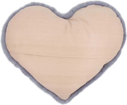 Miniatura 2 de surell - Almohada en forma de corazón de piel sintética - Almohada mullida y esponjosa - Almohada decorativa peluda - Ropa de cama de lujo