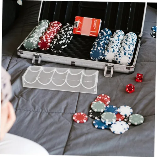 Miniatura 8 de El tenedor de la viruta del póquer de acrílico Cajas Multi-Grid Poker Chip Storage Scratch-resistente