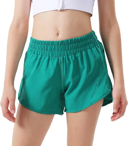 Aurefin Pantalones cortos deportivos para niñas, pantalones cortos de secado rápido para niños, adolescentes y niñas, pantalones cortos deportivos