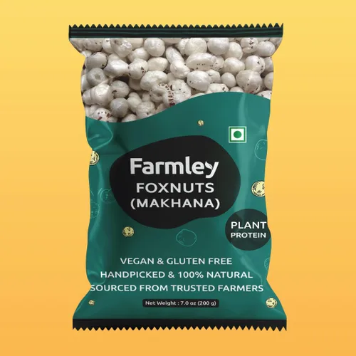 Miniatura 4 de Farmley Phool Makhana crudo sin gluten Foxnuts crudos, semillas de loto reventadas, 100% natural y crujiente, aperitivo nutritivo alto