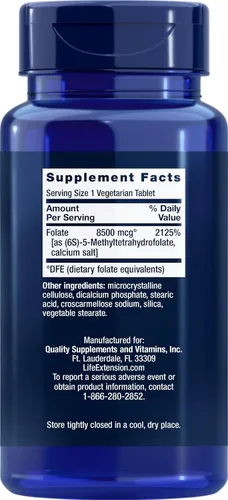 Miniatura 2 de Life Extension Folato optimizado de alta potencia 8500 mcg DFE, 30 tabletas vegetarianas (paquete de 4)