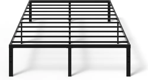 Miniatura 16 de VINGLI Marco de cama individual de 12 pulgadas, plataforma de metal resistente, no necesita somier, soporte de listones de acero resistente, fácil