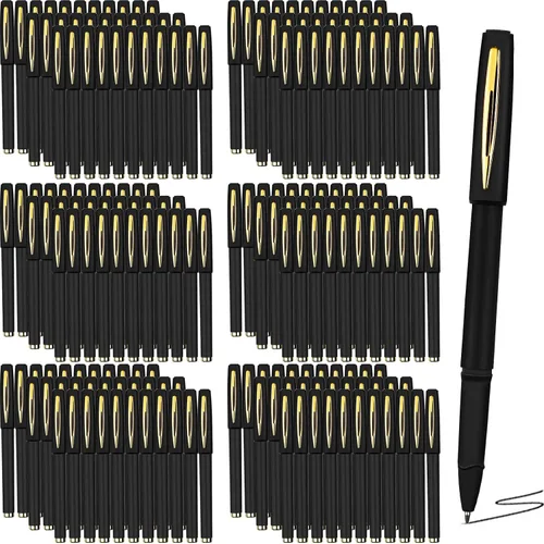 Miniatura 8 de Outus 60 bolígrafos de tinta de gel negra a granel de 0.020 in, bolígrafo negro a granel de punta ultra fina, bolígrafos de gel para oficina