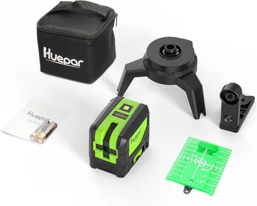 Miniatura 7 de 3 – Herramienta niveladora láser de punto de plomada (sin línea láser), Huepar 3 puntos láser autonivelante verde para soldadura y posicionamiento