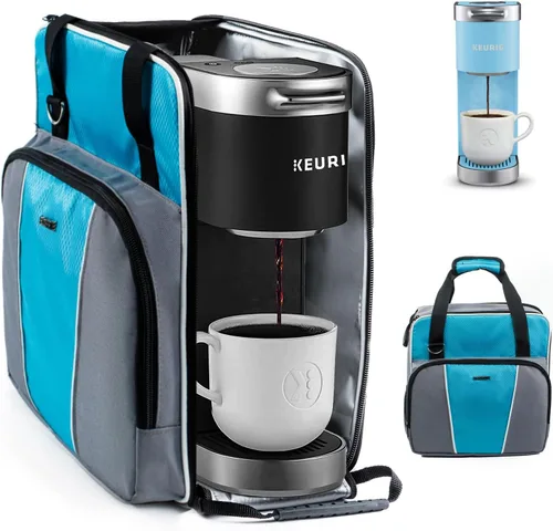 Miniatura 12 de BAGSPRITE Bolsa de viaje para cafetera, compatible con Keurig K-Mini o K-Mini Plus, funda de transporte para cafetera de una sola porción