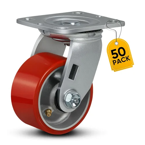 Miniatura 11 de Ruedas industriales de 4 x 2 pulgadas, ruedas resistentes, ruedas de poliuretano, capacidad de hasta 3200 libras. Uso para camión de plataforma