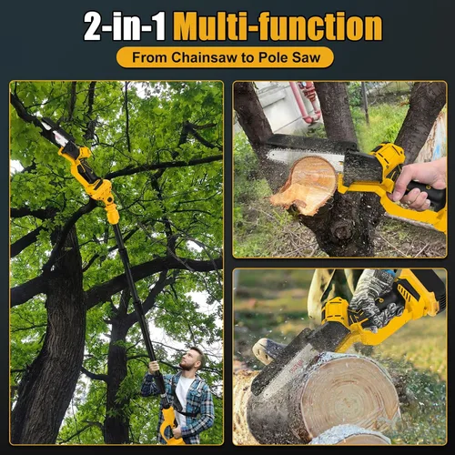 Miniatura 5 de Sierra de pértiga inalámbrica de 6 pulgadas para batería Dewalt 20V Max (sin batería), motosierra eléctrica sin escobillas con pértiga de extensión