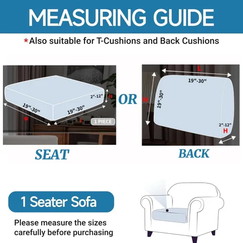Miniatura 2 de YEMYHOM 【Liquidación】 Fundas Elásticas para Cojines de 1 Pieza, Fundas de Cojín de Asiento para Sofá y Silla, Funda Suave de Sofá de Repuesto