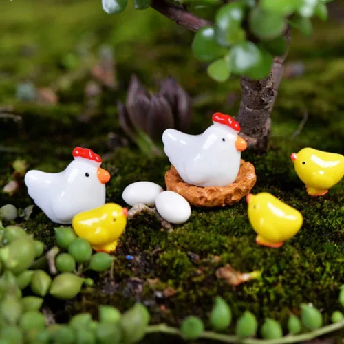 Miniatura 7 de Hiawbon Mini gallinero de madera retro en miniatura para pollo, gallinero, pollo, huevo, adorno de nido de pollo, micro paisaje, decoración