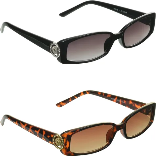 Miniatura 9 de proSPORT Lentes de sol de lectura con lentes completos, lentes tintados, para mujer, con emblema de medusa, emblema de medusa, color dorado