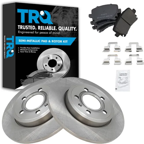 Miniatura 108 de TRQ Juego de pastillas de freno semimetálicas traseras y rotores compatibles con Chevrolet Trailblazer 02-06 Trailblazer EXT 04-06 SSR 02-07 GMC