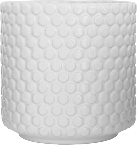Miniatura 10 de Bloomingville Maceta de cerámica – Maceta negra de 5 pulgadas con lunares – Maceta moderna de cerámica con esmalte agrietado – Sin agujeros