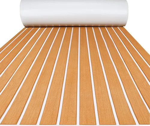 Miniatura 9 de FOCEAN Boat Flooring EVA Foam Boat Decking Faux Teak Marine Flooring Marine Mat Sheet for Motorboat Jon Boats Bass Boat RV Kayak, 94.5"x