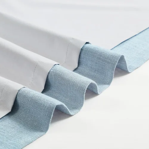 Miniatura 6 de Cortinas azul empolvado completamente opacas con pliegues de pinza, textura de lino, con aislamiento térmico, panel de tratamiento de ventana de 84