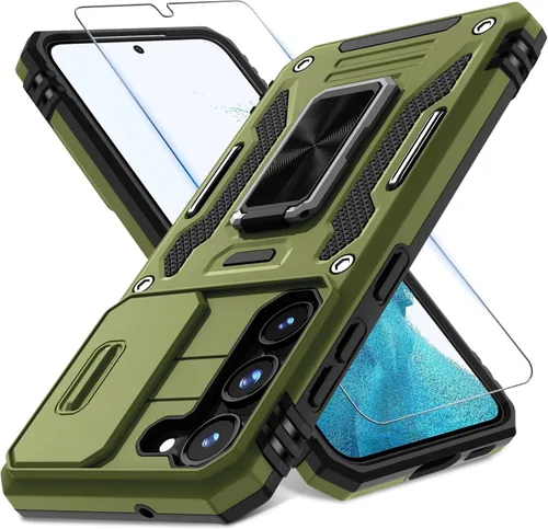 Miniatura 12 de DEERLAMN Funda para Samsung Galaxy A14 5G con Cubierta Deslizante para Cámara + Protector de Pantalla (2 Paquetes), Soporte de Anillo Giratorio